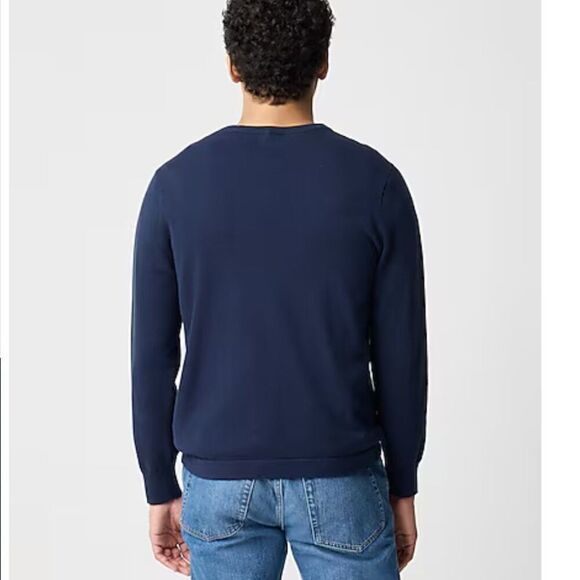 J. Crew Factory AZ229 Navy Cotton Crewneck Sweater size medium NWT - Picture 3 of 9